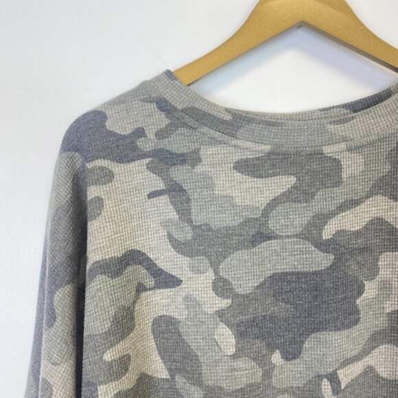 Promesa Camo Dolman Sleeve Waffle Knit Top - Picture 3 of 10